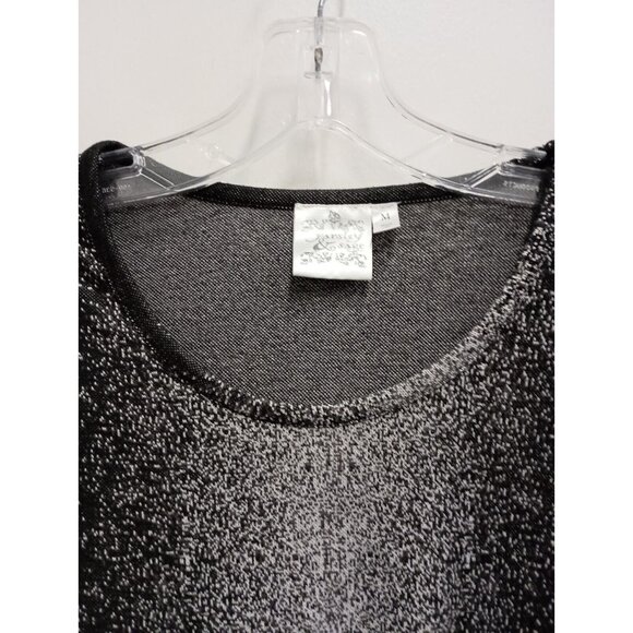 Parsley & Sage Womens A Line Lagenlook Tunic Top Medium Black Printed Artsy - Picture 2 of 8